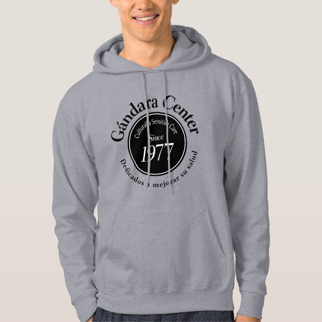 Men's Basic Grey Hooded Sweatshirt (Front)