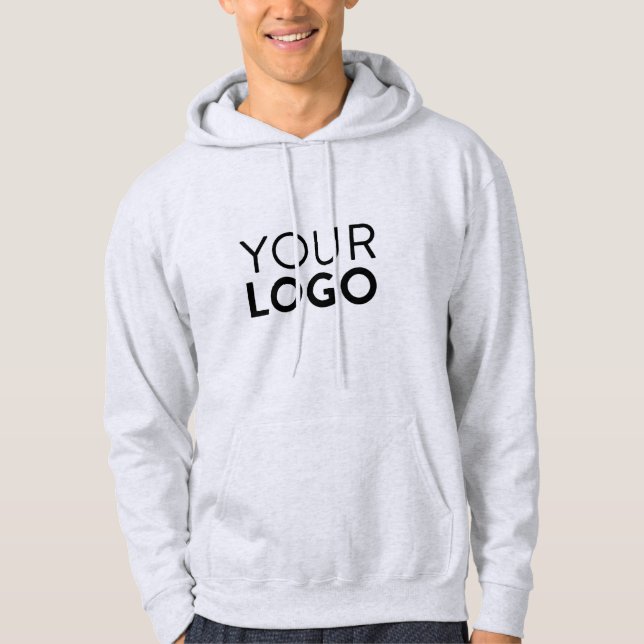 Men's Basic Hooded Sweatshirt - Ash (Front)