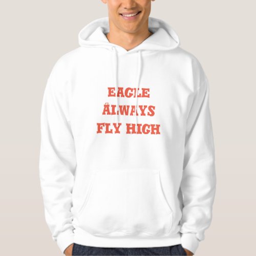 Mens Basic Hooded Sweatshirt eagle back print 