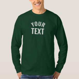 Mens Basic Long Sleeve Deep Forest Green Template T-Shirt