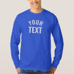 Mens Basic Long Sleeve Deep Royal Blue Modern T-Shirt<br><div class="desc">Modern Elegant Add Your Text Name Here Template Men's Basic Long Sleeve Deep Royal Blue T-Shirt.</div>