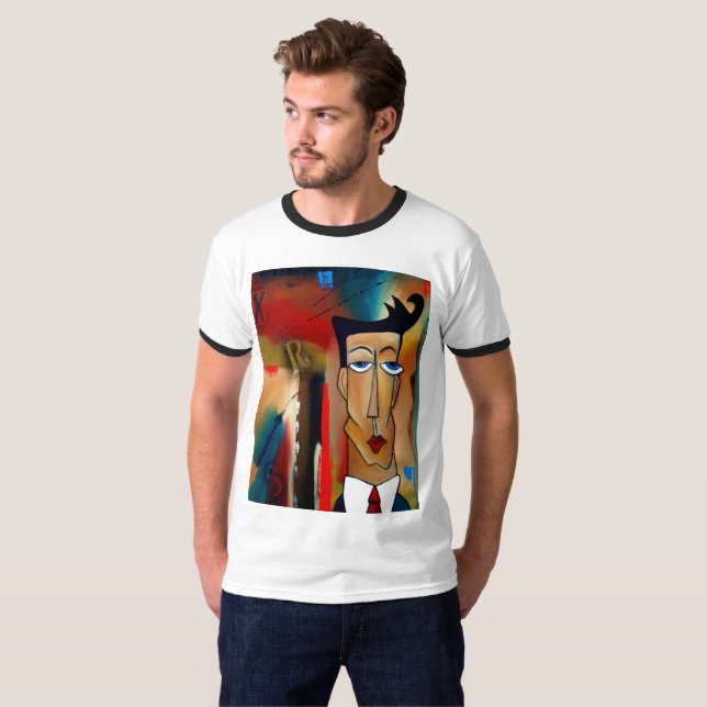 Men's Basic Ringer T-Shirt (Front Full)