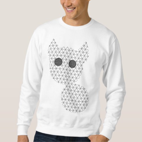 Mens Basic Sweatshirt with minimal cat design