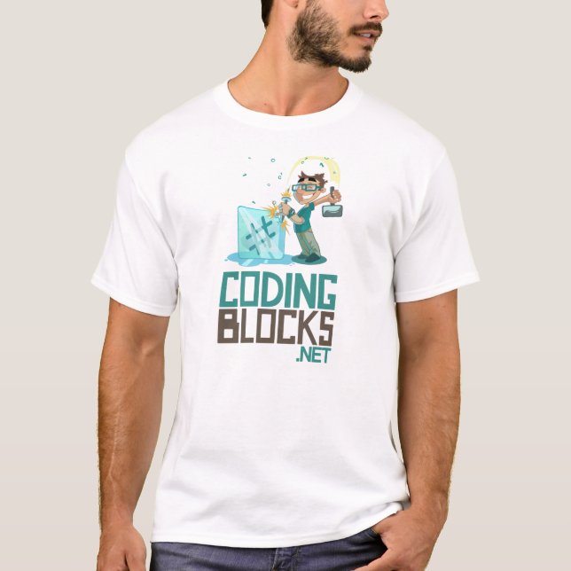 Men's Basic T - Coding Blocks Vertical Logo T-Shirt (Front)