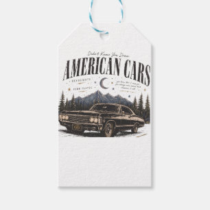 Men's Basic T-Shirt amiracn cars Gift Tags