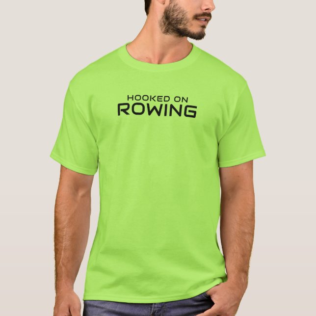Men's Basic T-Shirt | Hooked on Rowing (Front)