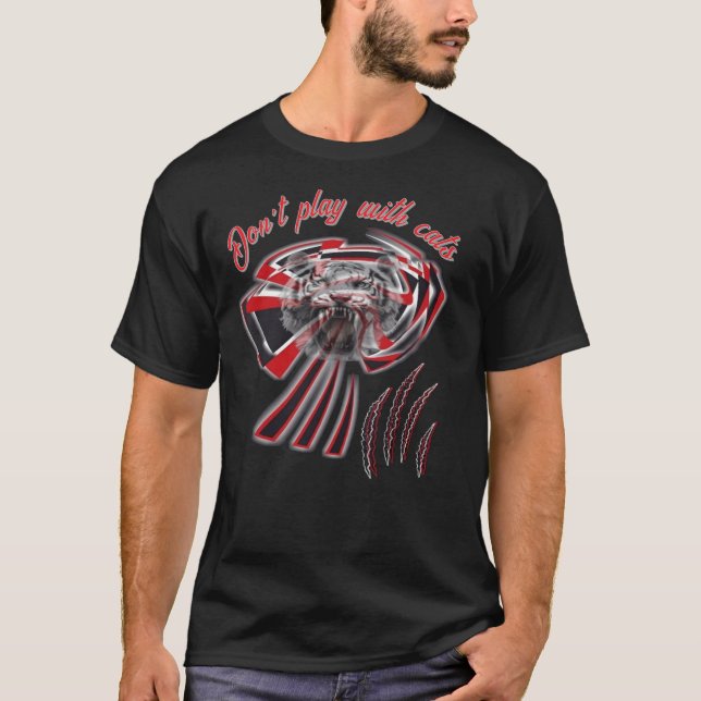 Men's Basic T-Shirt opacity tiger head (Front)
