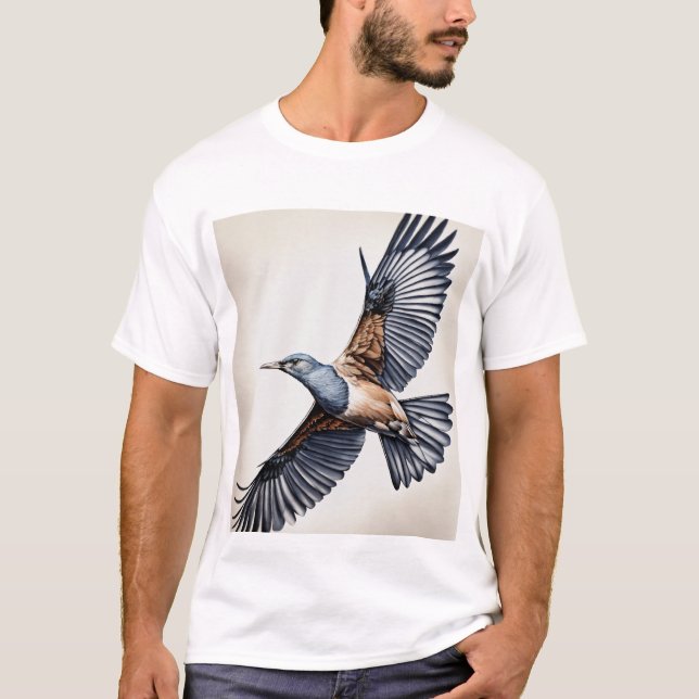 Men's Basic T-Shirt Printed Bird (Front)