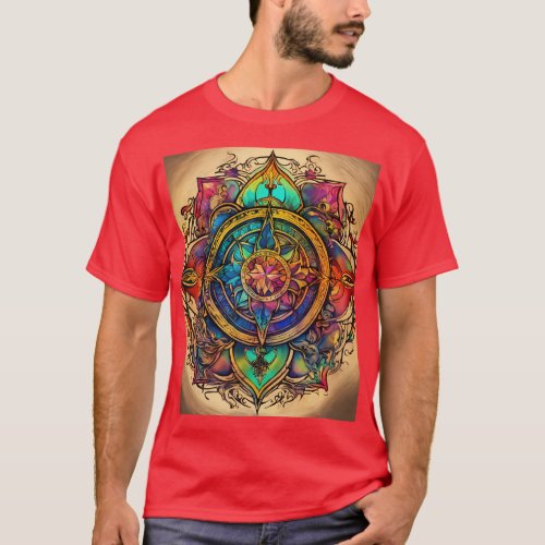 Mens Basic T_ShirtEternal Bliss Rose Compass T_Shirt