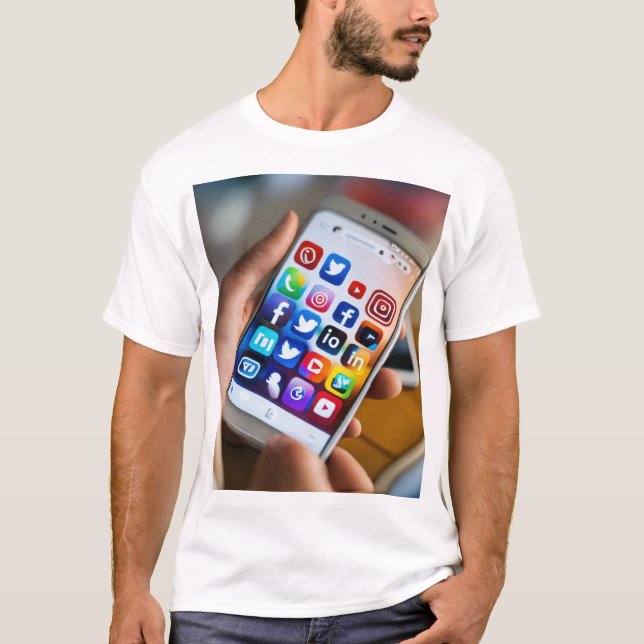 Mens Basic Tee Shirt like Social Media (Front)