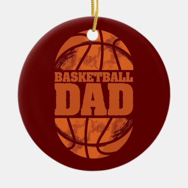 Mens Basketball Dad Father's Day for Basketball Ceramic Ornament (Front)
