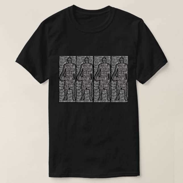 Mens Basketball Player Graphic Black Sports T-Shirt (Design Front)
