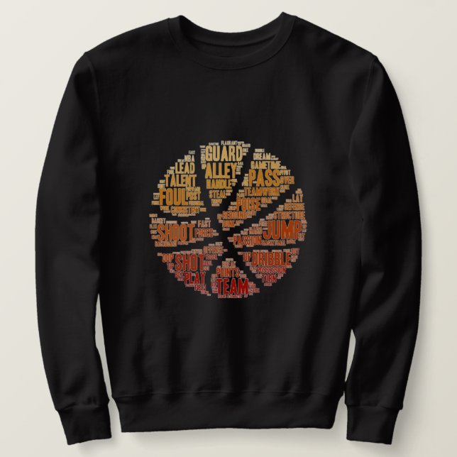 Mens Basketball Sports Game Sweatshirt Black (Design Front)