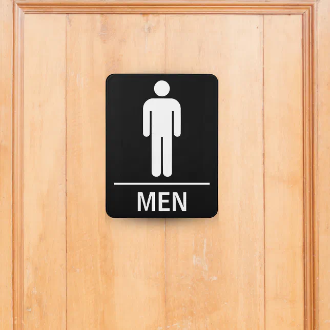 Men's Bathroom Public Restroom Door Sign | Zazzle