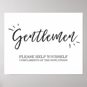 Mens Bathroom Wedding Sign Gentlemen sign Elegant