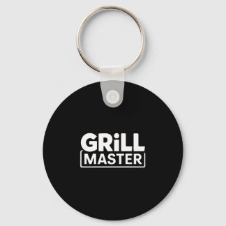 Mens bbq grill master backyard barbecue smoke king keychain