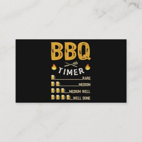 Mens BBQ Timer Barbecue Funny Grill Grilling Beer  Business Card