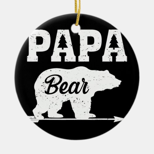 Mens Bear Animal Lover Papa Bear Fathers Day  Ceramic Ornament