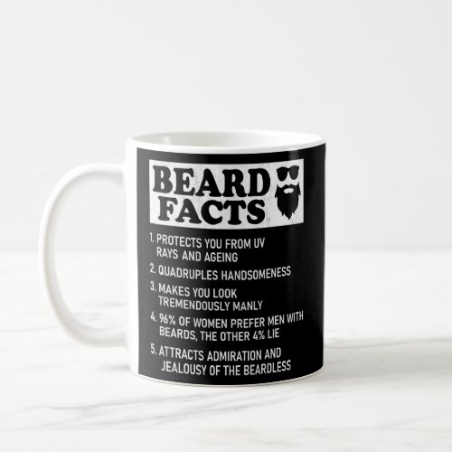 Mens Beard Facts Bearded Man And Beard Humor  Coffee Mug