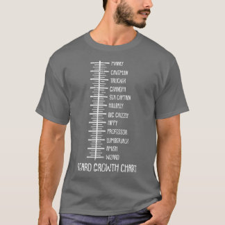 Mens Beard Length Bearded Man Funny Measuring Char T-Shirt
