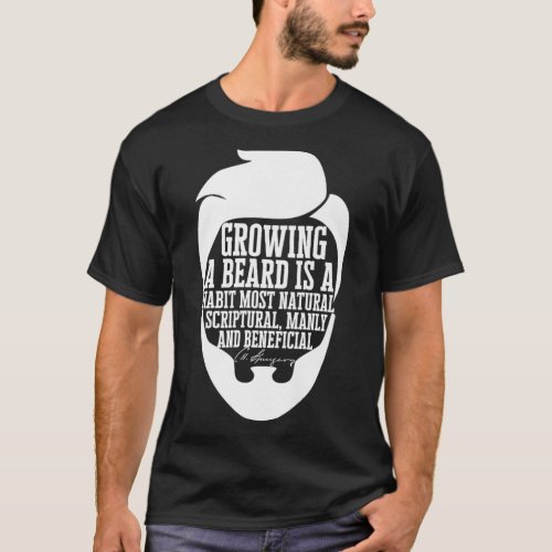 Mens Beard Quote Graphic  Charles Haddon Spurgeon  T_Shirt