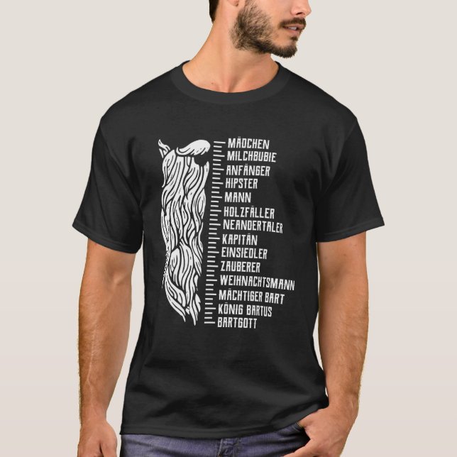 Mens Beard Scale Ruler T-Shirt (Front)