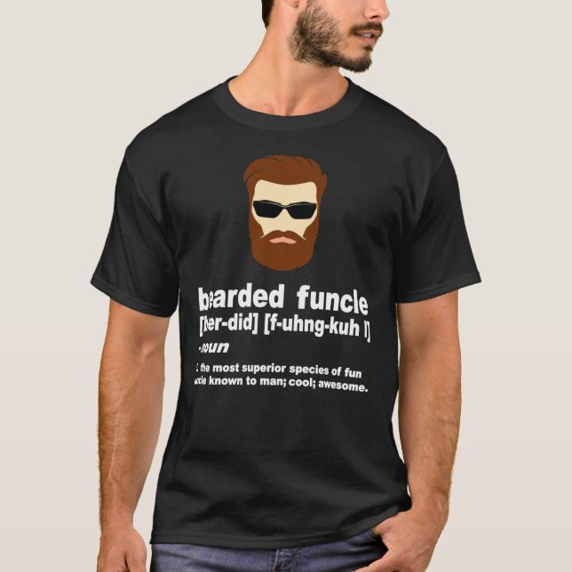 Mens Bearded Funcle Shirt Funny Uncle Definition T (Front)