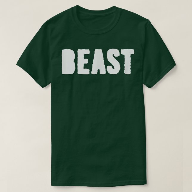 Mens BEAST Gym Fitness Workout Bodybuilding Motiva T-Shirt (Design Front)
