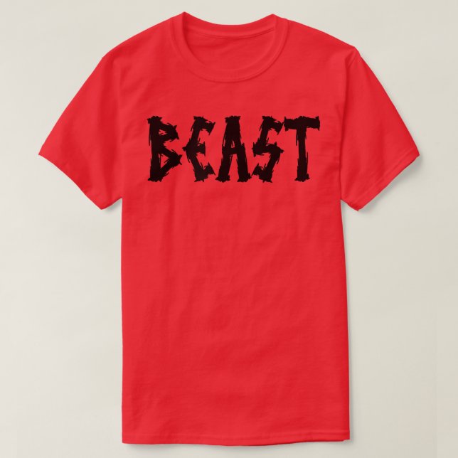 Mens BEAST Gym Fitness Workout Bodybuilding Motiva T-Shirt (Design Front)