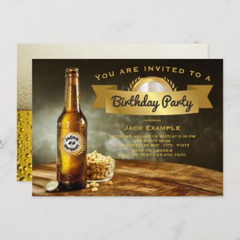 Mens Beer Birthday Party Invitations by InvitationCentral at Zazzle