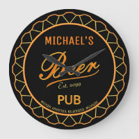 Men's Beer Bottle Cap Pub Wall Clock