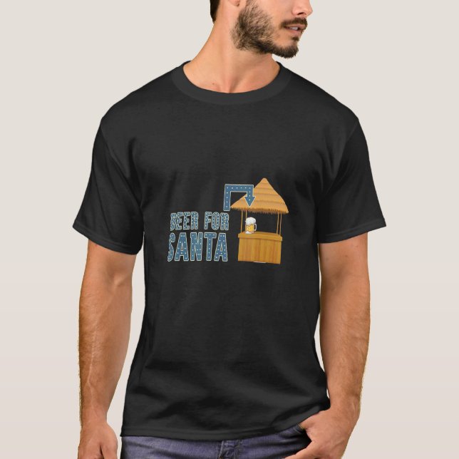 Mens Beer For Santa Christmas In July Surfing Xmas T-Shirt (Front)