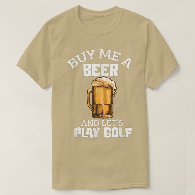Mens Beer Golf Father's Day Drinking Drink Beer Hu T-Shirt (Design Front)