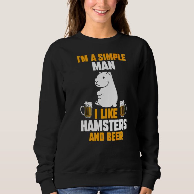 Mens Beer Hamster Sweatshirt (Front)