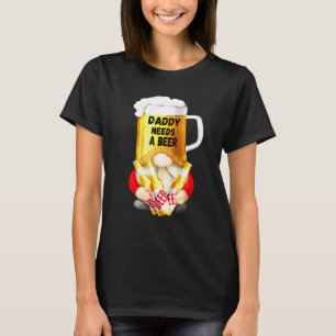 Mens Beer Mug Gnome Tee For Dad Gardener - Daddy N