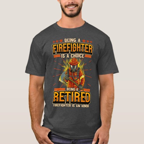 Mens Being A Retired Firefighter Is An Honor Red T_Shirt
