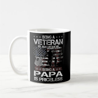 Mens Being A Veteran Is An Honor Papa Is Priceless Coffee Mug