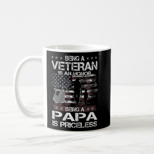 Mens Being A Veteran Is An Honor Papa Is Priceless Coffee Mug