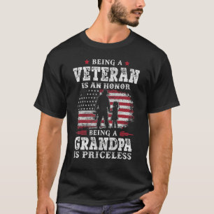 Mens Being Veteran Is An Honor Grandpa Is Priceles T-Shirt