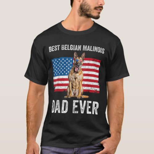 Mens Belgian Malinois Dad American Flag Belgian Sh T_Shirt
