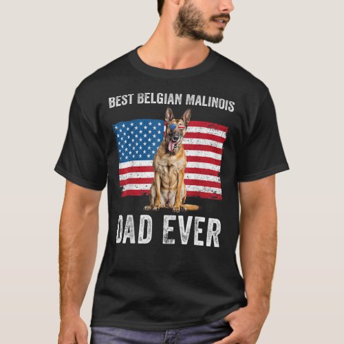 Mens Belgian Malinois Dad American Flag Belgian Sh T_Shirt