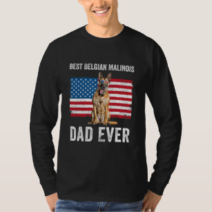 Mens Belgian Malinois Dad American Flag Belgian T-Shirt