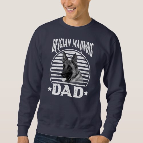 Mens Belgian Malinois Dad Retro Happy Fathers Sweatshirt