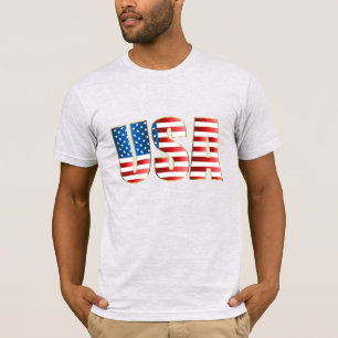 Mens Bella Canvas T-Shirt-USA Flag T-Shirt