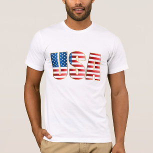 Mens Bella Canvas T-Shirt-USA Flag T-Shirt