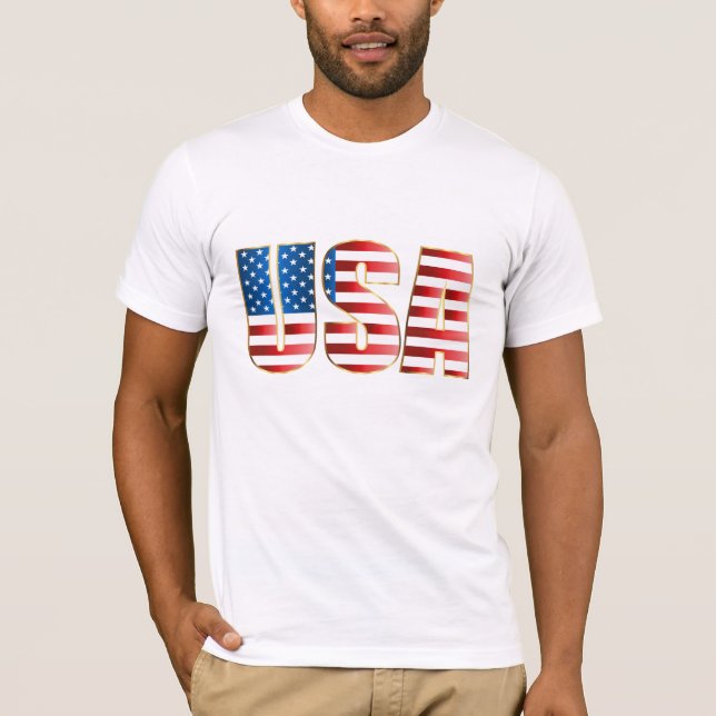 Mens Bella Canvas T-Shirt-USA Flag T-Shirt (Front)