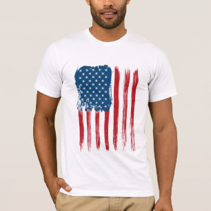 Mens Bella Canvas T-Shirt-USA Flag T-Shirt