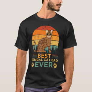 Mens Bengal Cat Vintage Best Bengal Cat Dad Fathe T-Shirt