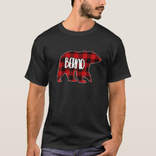 Mens Bernd Bear Custom Red Buffalo Plaid Christmas T-Shirt
