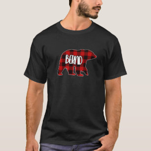 Mens Bernd Bear Custom Red Buffalo Plaid Christmas T-Shirt